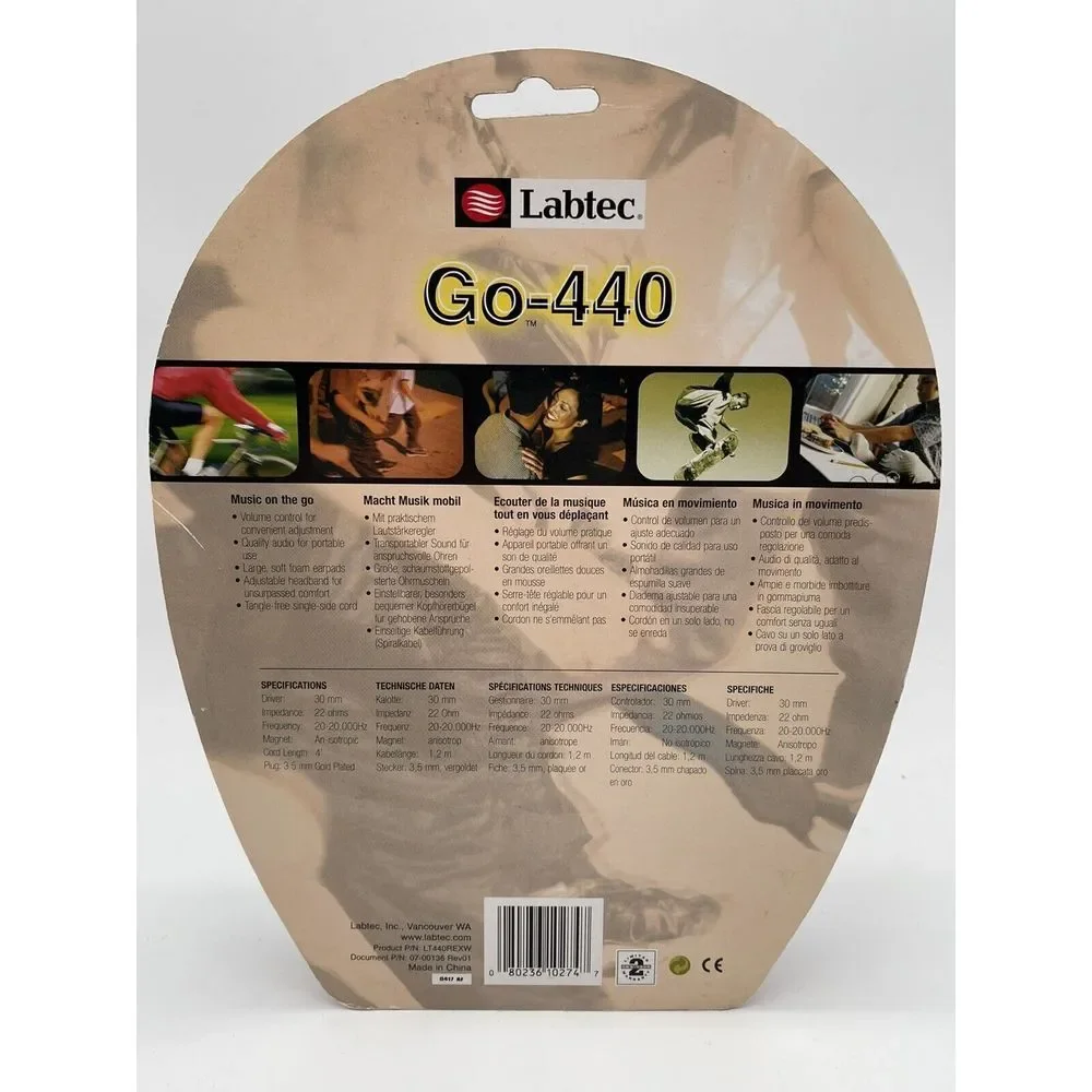 NEW Labtec Go-440 Music‎ Headphones - Brand New Sealed